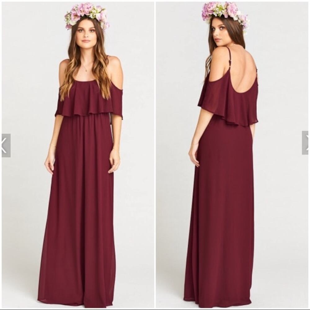 NEW Show Me Your MuMu Women's Caitlin Ruffle Maxi‎ Dress Size Large